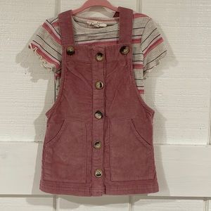 Jessica Simpson 3T, 2-piece Corduroy Overall Dress (blush pink color)